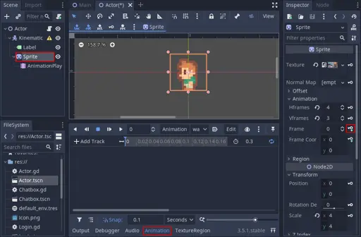 Keying a new animation frame