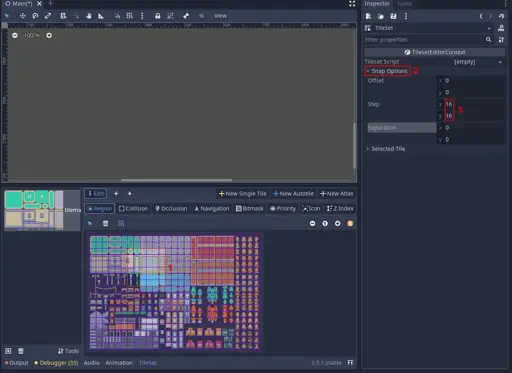 Setting the snap options
