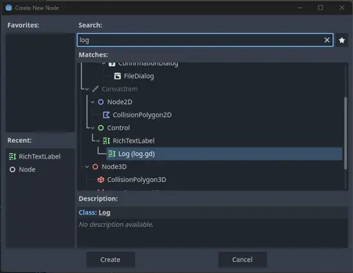 Godot Add Log Node