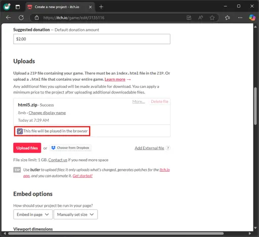 This file will be played in the browser