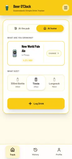 Australian beers pre-loaded
