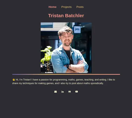 Screenshot of the site from April 2026